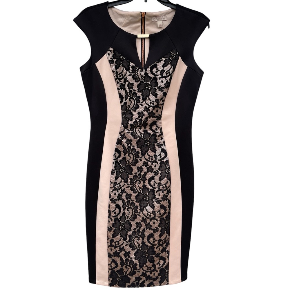 Elegant nude & black dress